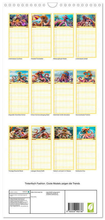 Tintenfisch Fashion. Coole Models zeigen die Trends (CALVENDO Familienplaner 2026)