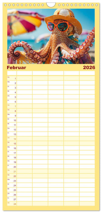 Tintenfisch Fashion. Coole Models zeigen die Trends (CALVENDO Familienplaner 2026)