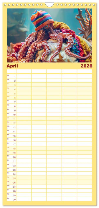 Tintenfisch Fashion. Coole Models zeigen die Trends (CALVENDO Familienplaner 2026)