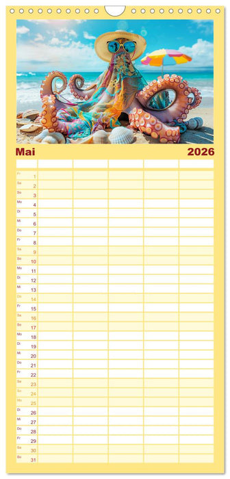 Tintenfisch Fashion. Coole Models zeigen die Trends (CALVENDO Familienplaner 2026)