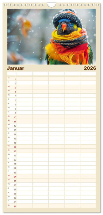 Niedliche Vögel! Trendige Schnabelstars erobern die Modewelt (CALVENDO Familienplaner 2026)