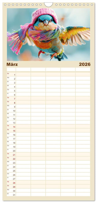 Niedliche Vögel! Trendige Schnabelstars erobern die Modewelt (CALVENDO Familienplaner 2026)