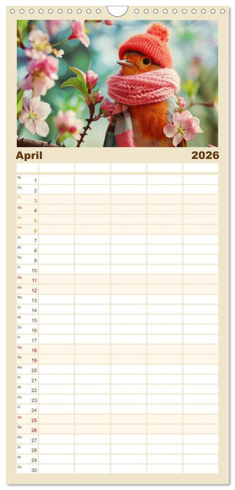 Niedliche Vögel! Trendige Schnabelstars erobern die Modewelt (CALVENDO Familienplaner 2026)