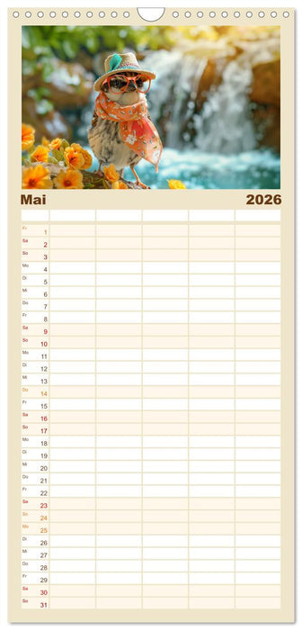 Niedliche Vögel! Trendige Schnabelstars erobern die Modewelt (CALVENDO Familienplaner 2026)