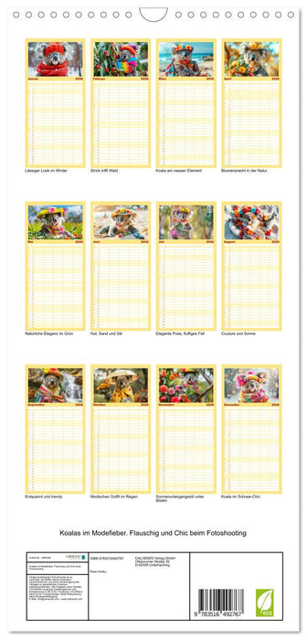 Koalas im Modefieber. Flauschig und Chic beim Fotoshooting (CALVENDO Familienplaner 2026)