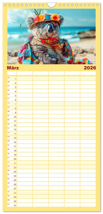 Koalas im Modefieber. Flauschig und Chic beim Fotoshooting (CALVENDO Familienplaner 2026)