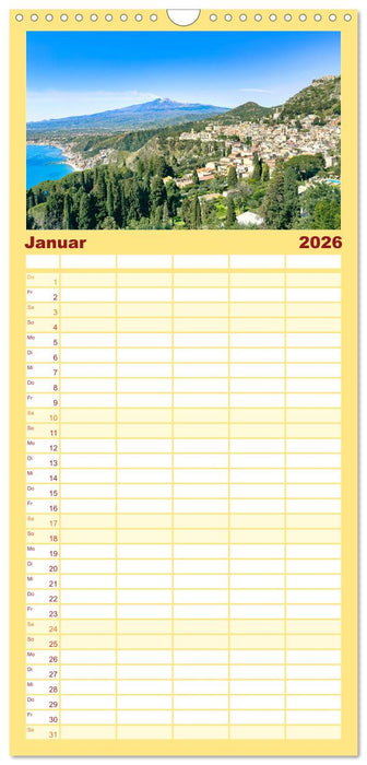 Taormina - Juwel Siziliens mit antikem Charme (CALVENDO Familienplaner 2026)