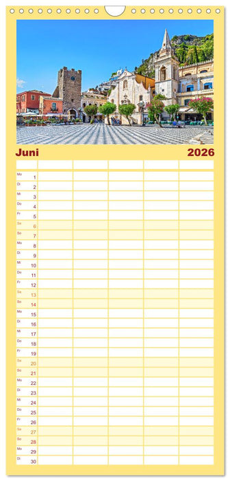 Taormina - Juwel Siziliens mit antikem Charme (CALVENDO Familienplaner 2026)