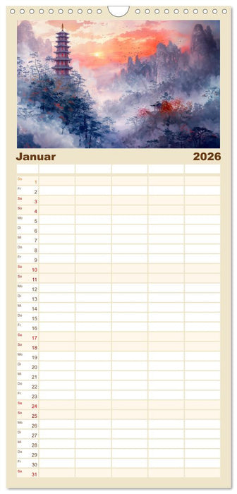 Chinas Harmonie - Terminplaner mit Landschaften und Symbolen (CALVENDO Familienplaner 2026)