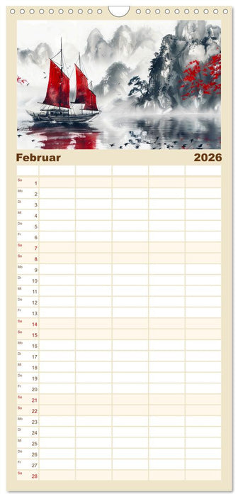 Chinas Harmonie - Terminplaner mit Landschaften und Symbolen (CALVENDO Familienplaner 2026)