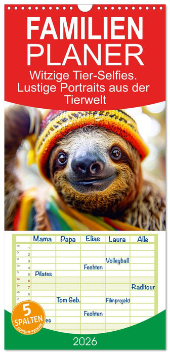 Witzige Tier-Selfies. Lustige Portraits aus der Tierwelt (CALVENDO Familienplaner 2026)