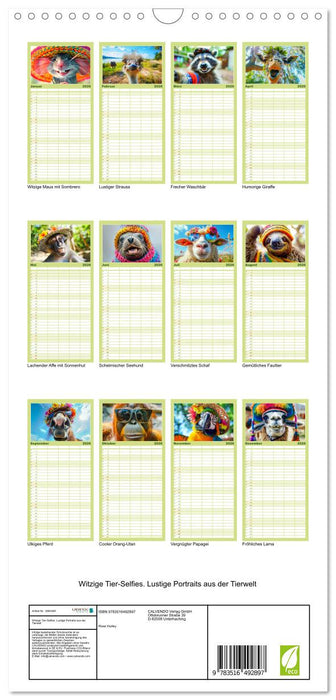 Witzige Tier-Selfies. Lustige Portraits aus der Tierwelt (CALVENDO Familienplaner 2026)