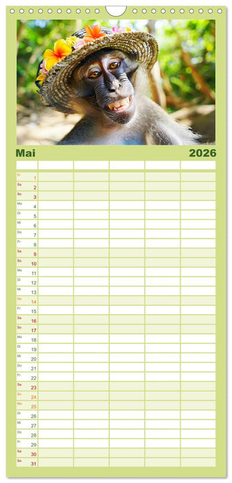 Witzige Tier-Selfies. Lustige Portraits aus der Tierwelt (CALVENDO Familienplaner 2026)