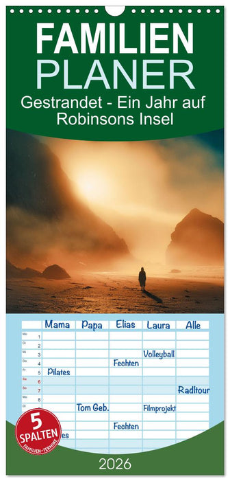 Gestrandet - Ein Jahr auf Robinsons Insel (CALVENDO Familienplaner 2026)