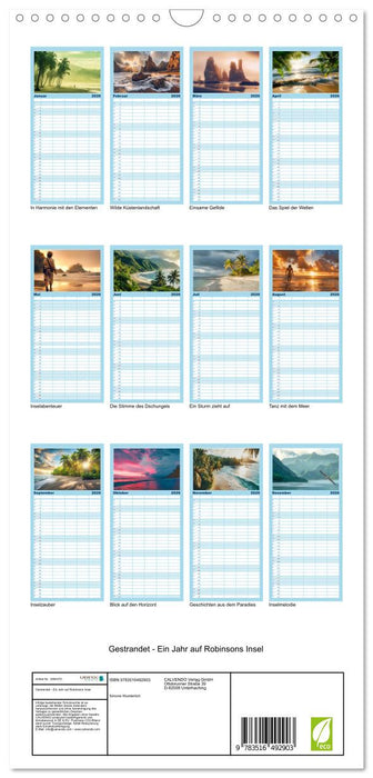 Gestrandet - Ein Jahr auf Robinsons Insel (CALVENDO Familienplaner 2026)