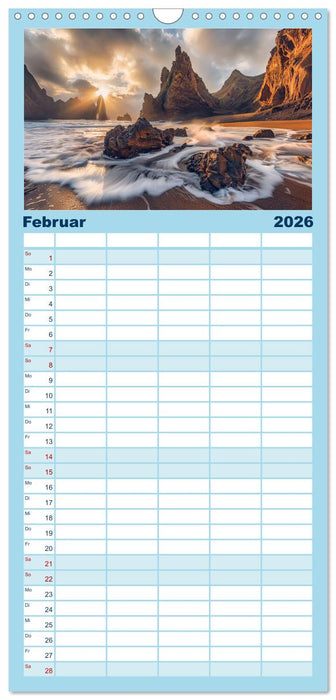 Gestrandet - Ein Jahr auf Robinsons Insel (CALVENDO Familienplaner 2026)