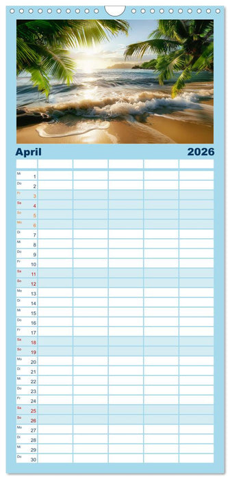 Gestrandet - Ein Jahr auf Robinsons Insel (CALVENDO Familienplaner 2026)