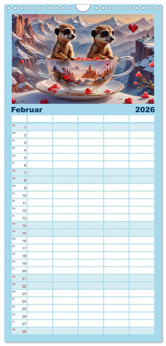 Tierische Tee-Parade (CALVENDO Familienplaner 2026)