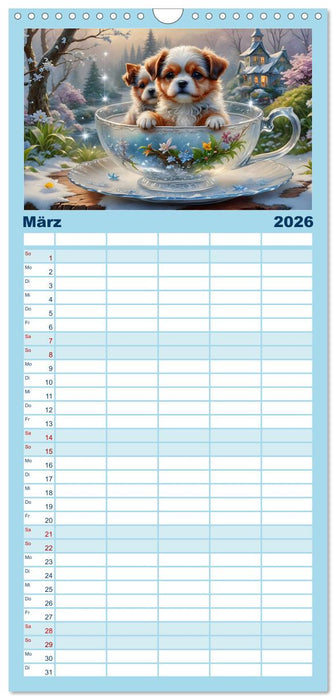 Tierische Tee-Parade (CALVENDO Familienplaner 2026)