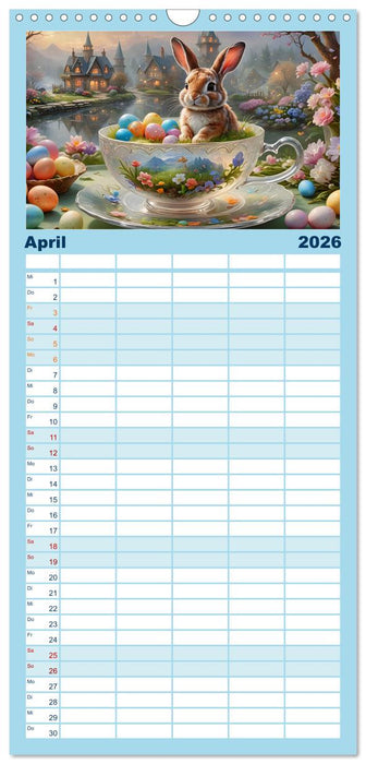 Tierische Tee-Parade (CALVENDO Familienplaner 2026)