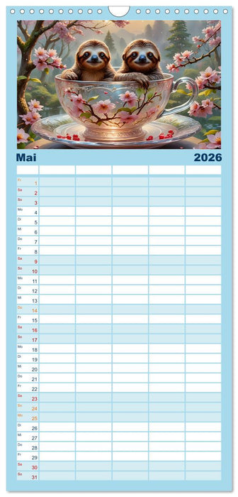 Tierische Tee-Parade (CALVENDO Familienplaner 2026)