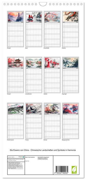 Die Essenz von China - Chinesische Landschaften und Symbole in Harmonie (CALVENDO Familienplaner 2026)