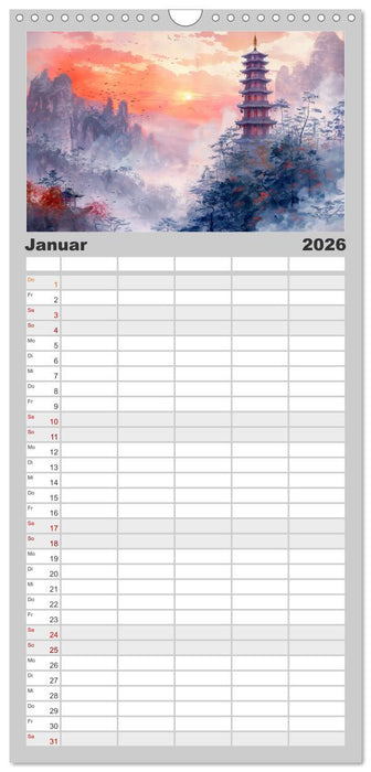 Die Essenz von China - Chinesische Landschaften und Symbole in Harmonie (CALVENDO Familienplaner 2026)