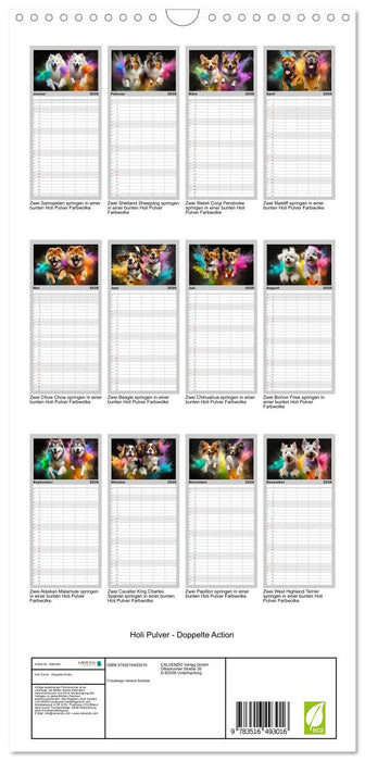 Holi Pulver - Doppelte Action (CALVENDO Familienplaner 2026)