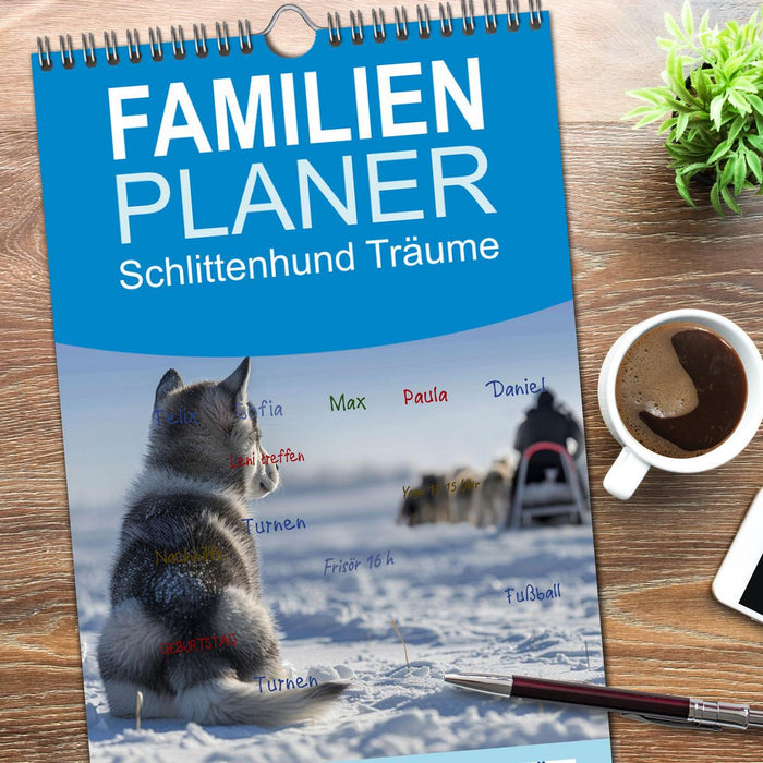 Schlittenhund Träume (CALVENDO Familienplaner 2026)