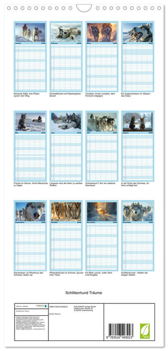 Schlittenhund Träume (CALVENDO Familienplaner 2026)