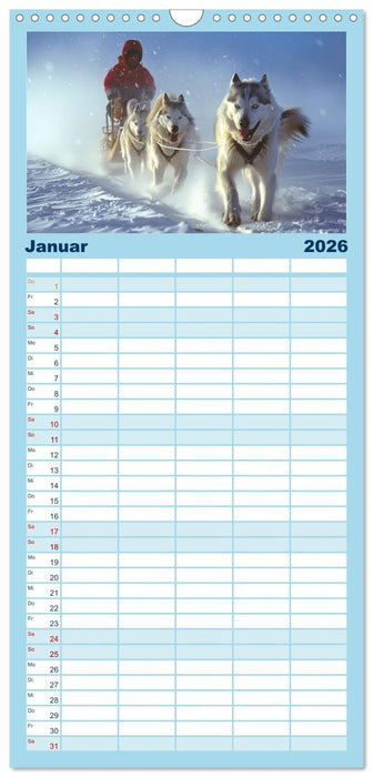 Schlittenhund Träume (CALVENDO Familienplaner 2026)