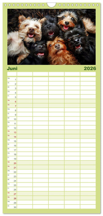 Lächelnde Hunde sind wie Sonnenschein auf vier Pfoten (CALVENDO Familienplaner 2026)