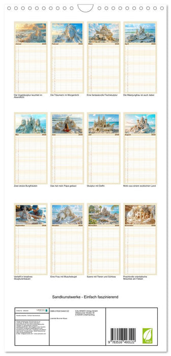 Sandkunstwerke - Einfach faszinierend (CALVENDO Familienplaner 2026)