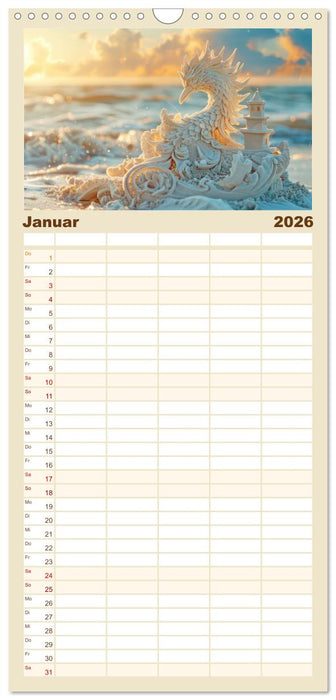 Sandkunstwerke - Einfach faszinierend (CALVENDO Familienplaner 2026)