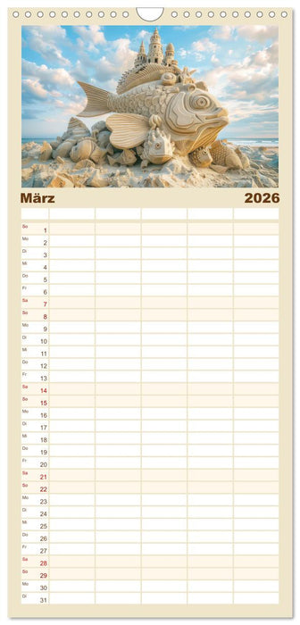 Sandkunstwerke - Einfach faszinierend (CALVENDO Familienplaner 2026)