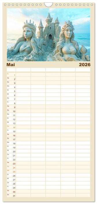 Sandkunstwerke - Einfach faszinierend (CALVENDO Familienplaner 2026)