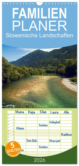 Slowenische Landschaften (CALVENDO Familienplaner 2026)