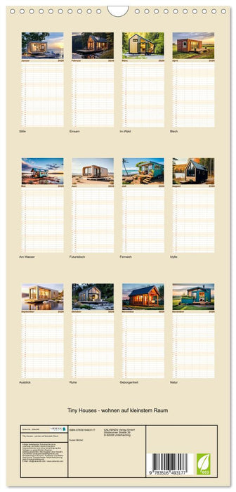 Tiny Houses - wohnen auf kleinstem Raum (CALVENDO Familienplaner 2026)