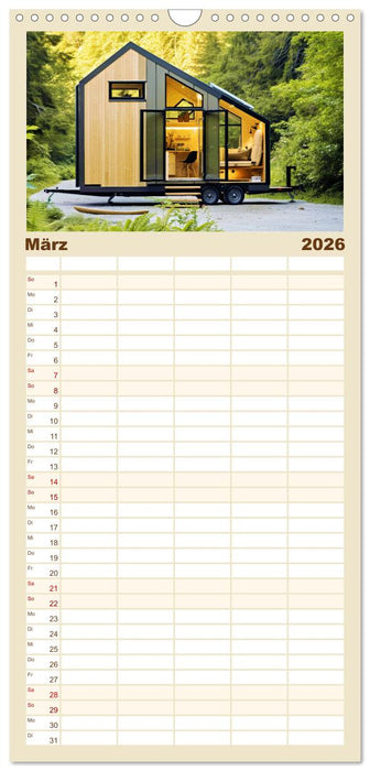 Tiny Houses - wohnen auf kleinstem Raum (CALVENDO Familienplaner 2026)