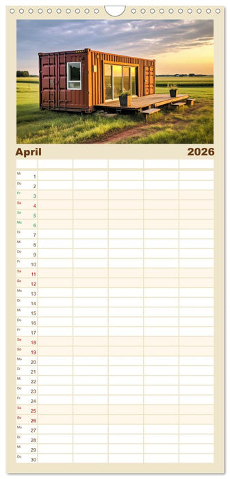 Tiny Houses - wohnen auf kleinstem Raum (CALVENDO Familienplaner 2026)