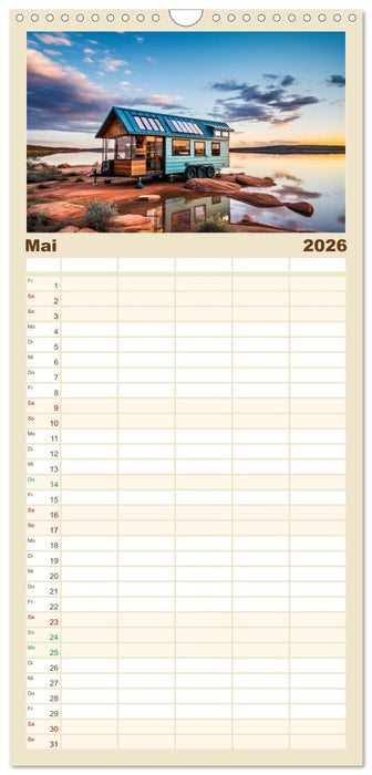 Tiny Houses - wohnen auf kleinstem Raum (CALVENDO Familienplaner 2026)