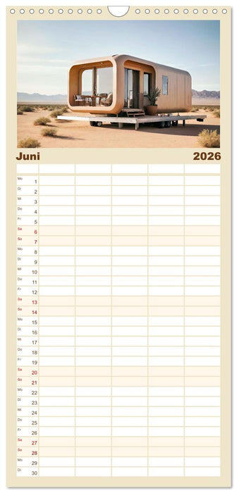 Tiny Houses - wohnen auf kleinstem Raum (CALVENDO Familienplaner 2026)