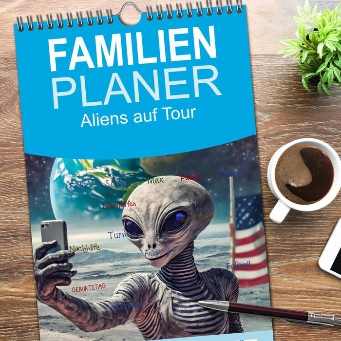 Aliens auf Tour (CALVENDO Familienplaner 2026)