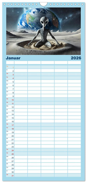 Aliens auf Tour (CALVENDO Familienplaner 2026)