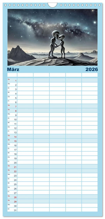 Aliens auf Tour (CALVENDO Familienplaner 2026)