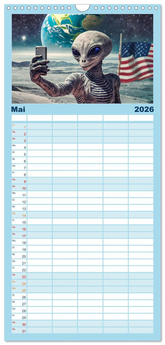 Aliens auf Tour (CALVENDO Familienplaner 2026)