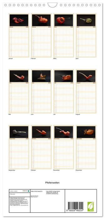 Pfeifenwelten (CALVENDO Familienplaner 2026)