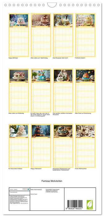 Famose Motivtorten (CALVENDO Familienplaner 2026)