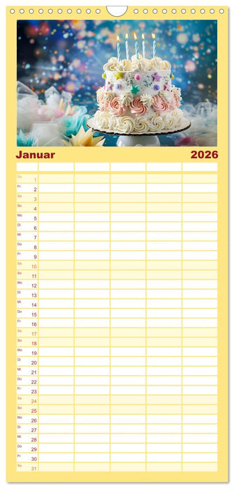 Famose Motivtorten (CALVENDO Familienplaner 2026)