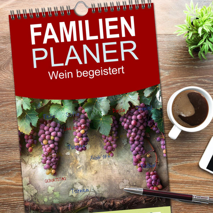 Wein begeistert (CALVENDO Familienplaner 2026)